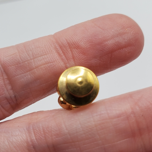 Vintage AB aurora borealis tie pin brooch tac collar blue gold small 50's 60's - Picture 4 of 7